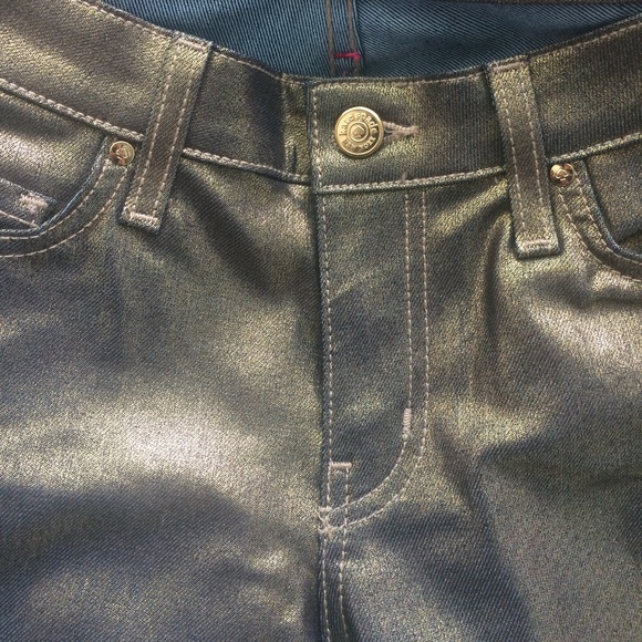 Kate Spade Broome Street Gold Metallic Denim Jeans - Picture 7 of 11